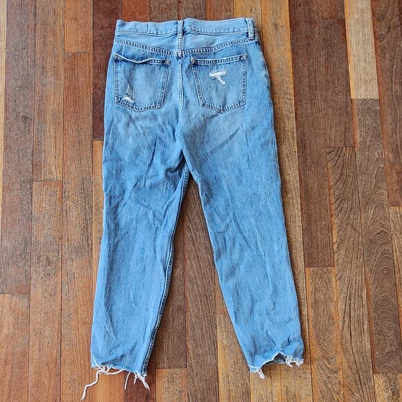 Free People We The Free High Waisted Ripped Button Fly Jeans Size 27 - Picture 13 of 16